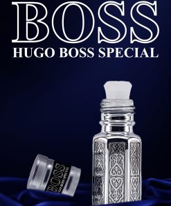 A sleek bottle of Hugo Boss Special Attar-Perfume, a symbol of sophistication and luxury.
