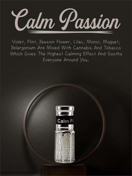 A serene bottle of Calm Passion Attar-Perfume, an embodiment of tranquil allure.