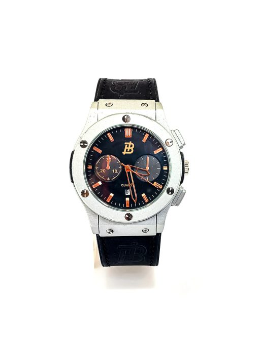 Hublot Watch, Black Dial & grey Strap, Bracelet Watch