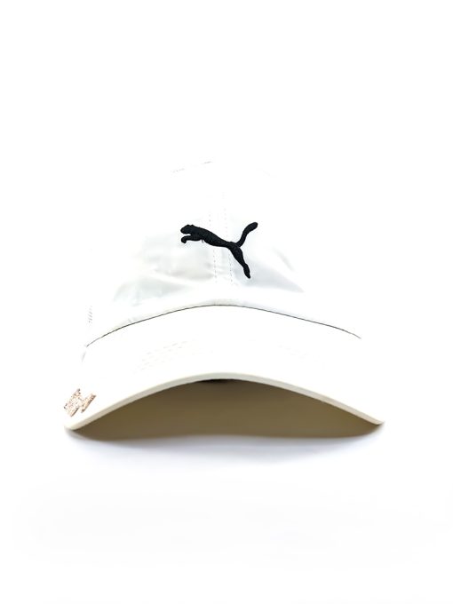 A stylish Puma Unisex Adult White Cap with adjustable back.