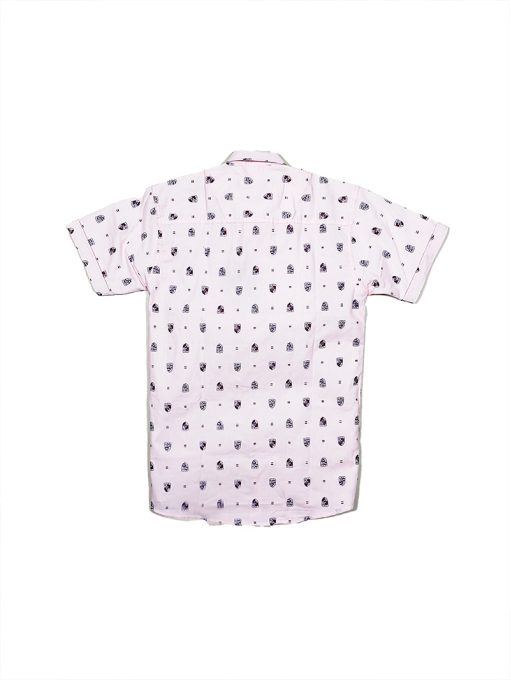 A Men's Light Pink Self-Printed Casual Shirt for versatile style.