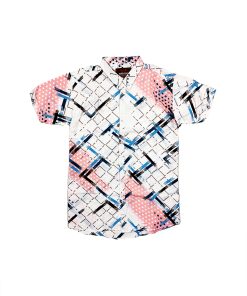 A stylish Slim Fit Half Sleeve Men Casual Shirt with Multi Printed design