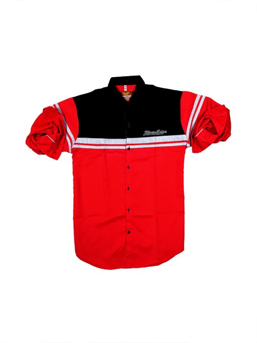 A stylish Men's Red Black Multi-Color Full Sleeve Casual Shirt.