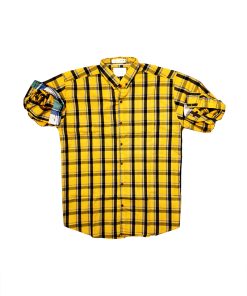 A trendy Men's Yellow Black Check Zara Casual Shirt