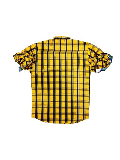 A trendy Men's Yellow Black Check Zara Casual Shirt