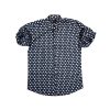 Black Square Retro Pattern Men's Casual Shirt