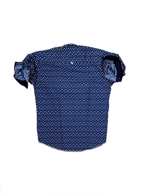 A stylish Men Casual Shirt Bailey Blue White Printed.