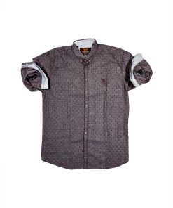 Stylish Men's Slim Fit Brown Printed Shirt with Full Sleeves