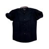 Slim Fit Black Texture Men's Casual Shirt in Dobby Fabric