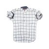 Casual Men's Shirt with White and Green Boxes