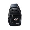A versatile Casual Crossbody Chest Bag CK Travel Daypack in Black with 3 zippered pockets.