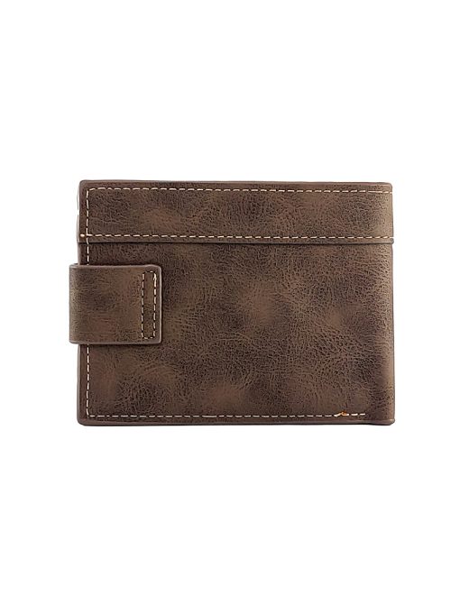 A stylish Balisi Brown Locking Bifold Smart Wallet.