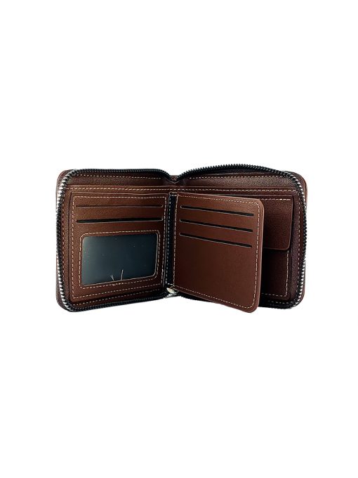 A compact Men's Square Zipper Small Wallet.