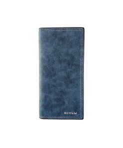 A sleek Slim Long Grey Leather Wallet with Mobile and Card Holder.