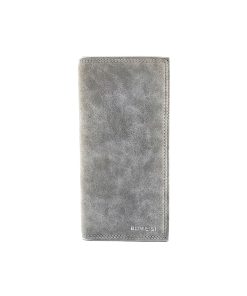 A sleek Slim Long Silver Leather Wallet with Mobile and Card Holder.