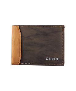 A sleek Gucci Men Leather Wallet with Credit Card and ID Holder.