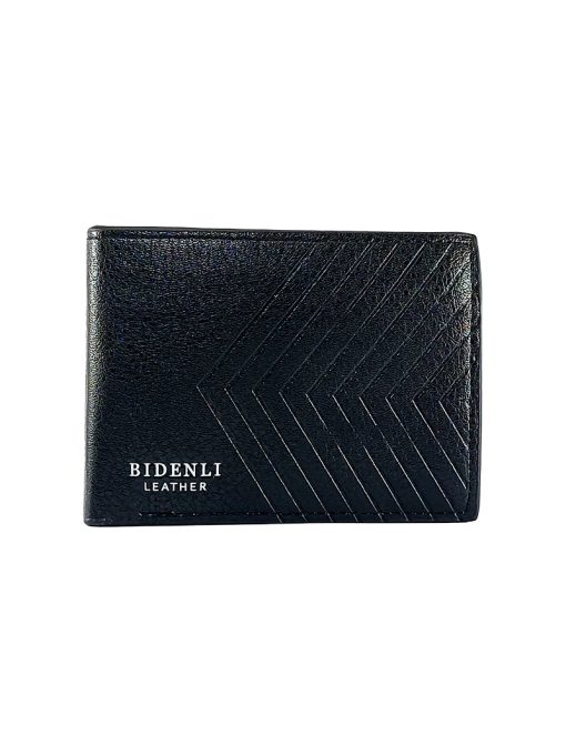 A sleek Bidenli Black Leather Wallet Card Holder with Extra Space.