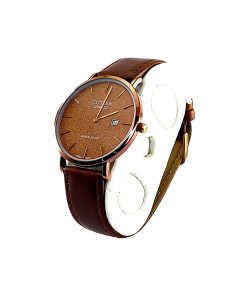 A refined Citizen Minimalist Watch with Texture Brown Dial and Date, featuring a Classic Simple Strap.