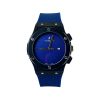A luxurious Hublot Classic Fusion Blue Dial Blue Rubber Strap watch.
