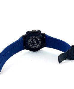 A luxurious Hublot Classic Fusion Blue Dial Blue Rubber Strap watch.