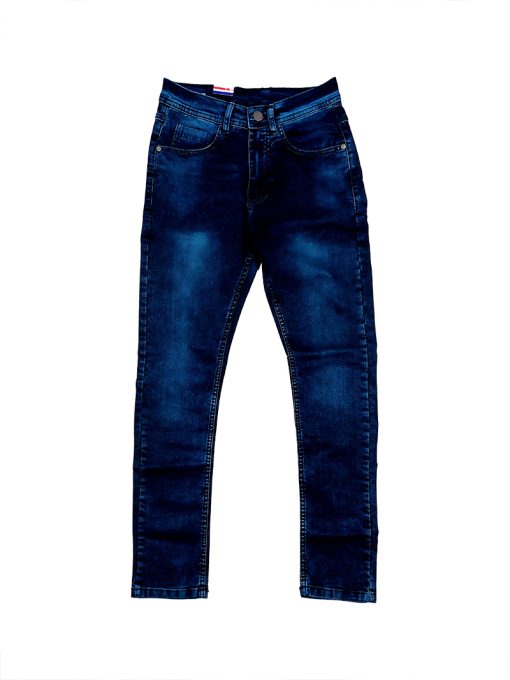A pair of Men's Slim Fit Dark Blue Soft Denim Jeans, combining style and comfort seamlessly.