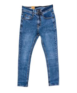 A pair of Men's Slim Fit Faded Stretchable Sky Jeans, combining style and comfort effortlessly.