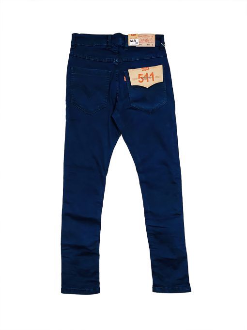 A pair of Men's Basic Dark Blue Slim Fit Stretchable Jeans, the epitome of versatile style and comfort.