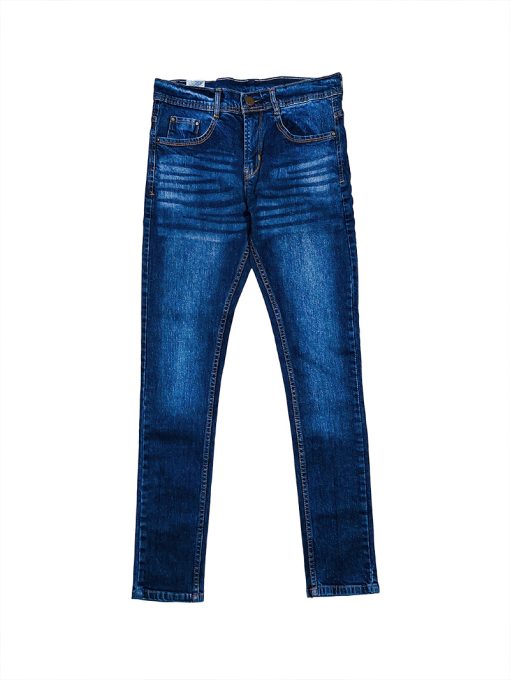 A pair of Men's Slim Fit Faded Mid Blue Jeans, the perfect blend of style and comfort.