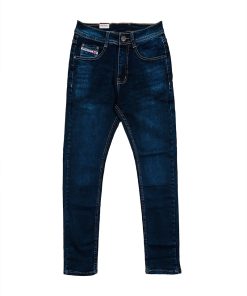 A pair of Men's Green Shade Stretchable Jeans, perfect for a stylish and comfortable look.