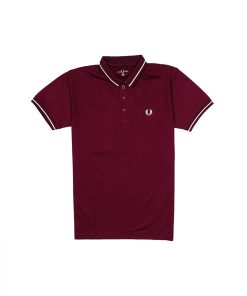Classic Polo Shirt by Fred Perry in Maroon-Mehroon with Half Sleeves and Grip