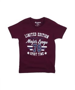 Kids Maroon Tee Shirt with Major League 78 Print