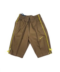 Kids 3-Quarter Light Brown Cotton Shorts by Nike