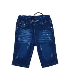 Kids 3-Quarter Faded Blue Denim Short