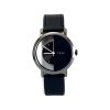 "Close-up view of the Tomi Half Dial Transparent Leather Strap Casual Fashion watch with a transparent dial and leather strap."
